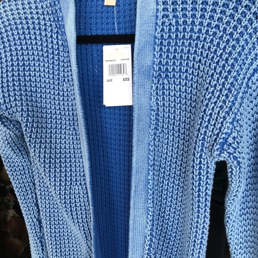 NWT Michael Kors Cardigan Crew Blue XXS